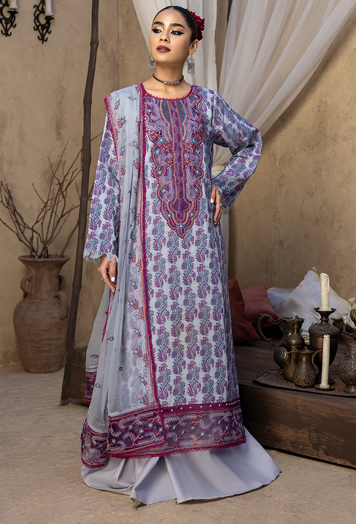 Ishq-Embroidered Jacquard-IS-03 Jacquard Pakistani Winter Dresses - Humdum - 2