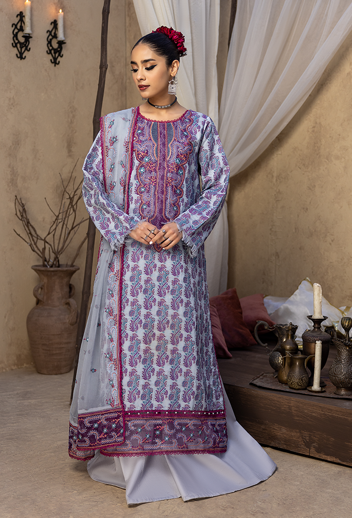 Ishq-Embroidered Jacquard-IS-03 Jacquard Pakistani Winter Dresses - Humdum - 5