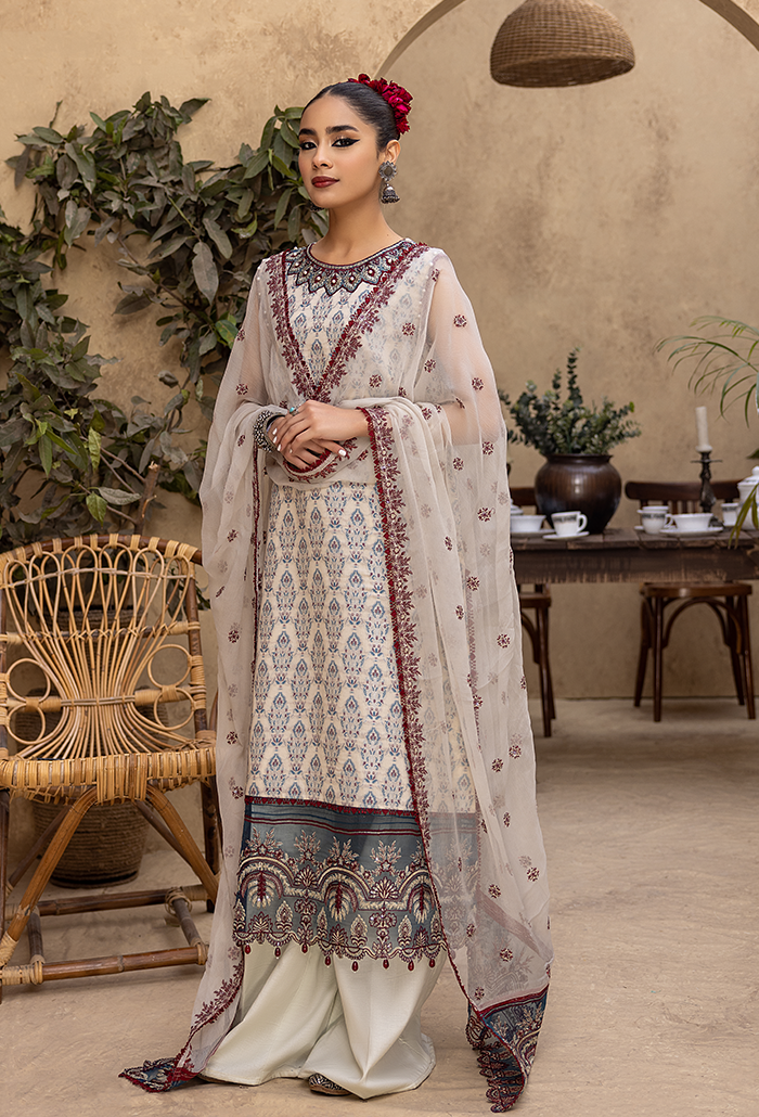 Ishq-Embroidered Jacquard-IS-08 Jacquard Pakistani Winter Dresses - Humdum - 4