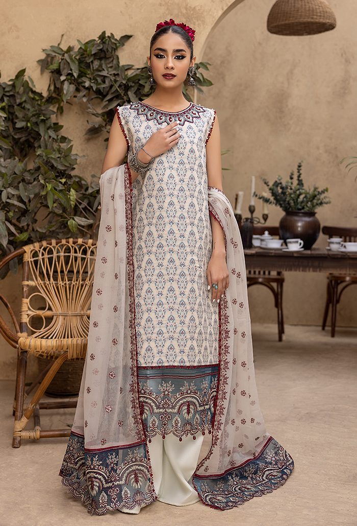 Ishq-Embroidered Jacquard-IS-08 Jacquard Pakistani Winter Dresses - Humdum - 1