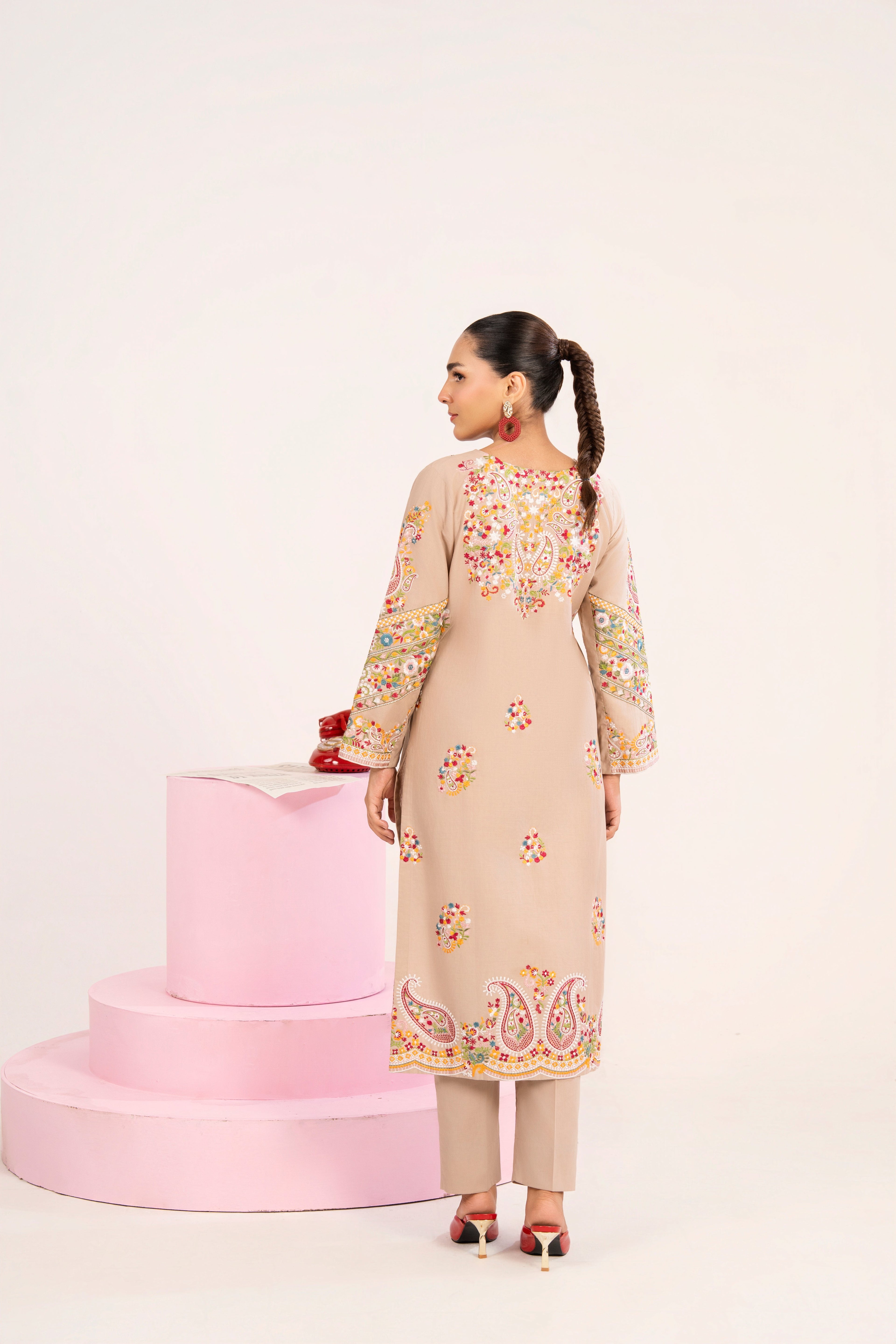 Nureh Skin Premium Fabric Pakistani Summer Dresses - Sahiba-clothing - 4