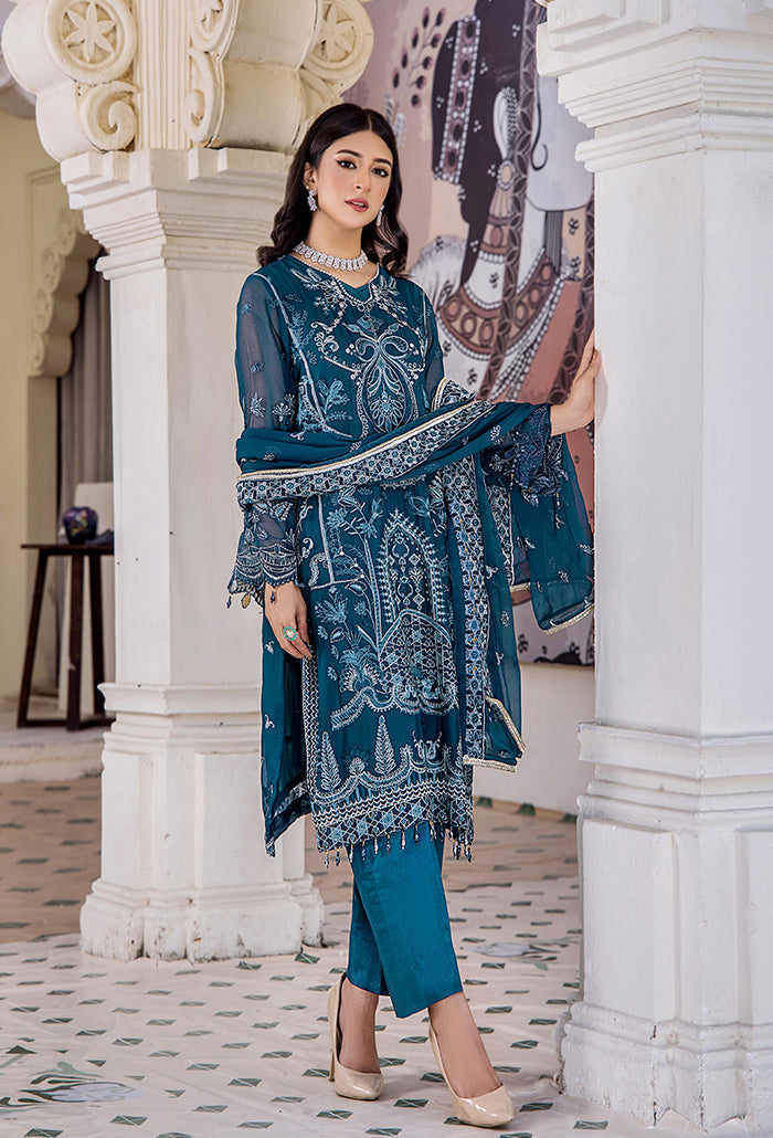 Pareesha embroidery tilla work collection-PS-08 Raw Silk Pakistani Winter Dresses - Humdum - 2