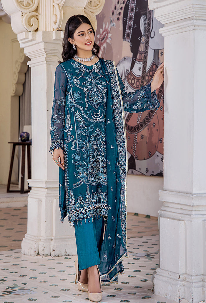 Pareesha embroidery tilla work collection-PS-08 Raw Silk Pakistani Winter Dresses - Humdum - 1