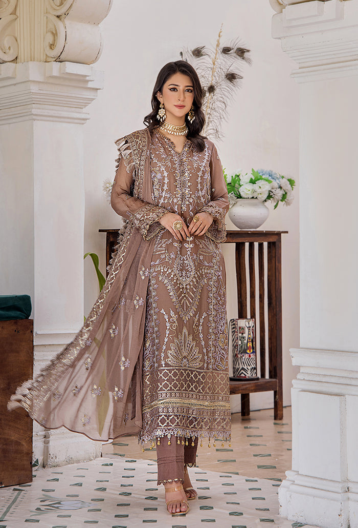 Pareesha embroidery tilla work collection-PS-04 Raw Silk Pakistani Winter Dresses - Humdum - 2