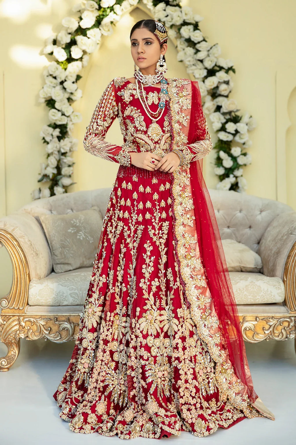 Rose Embroidered Pakistani Dress