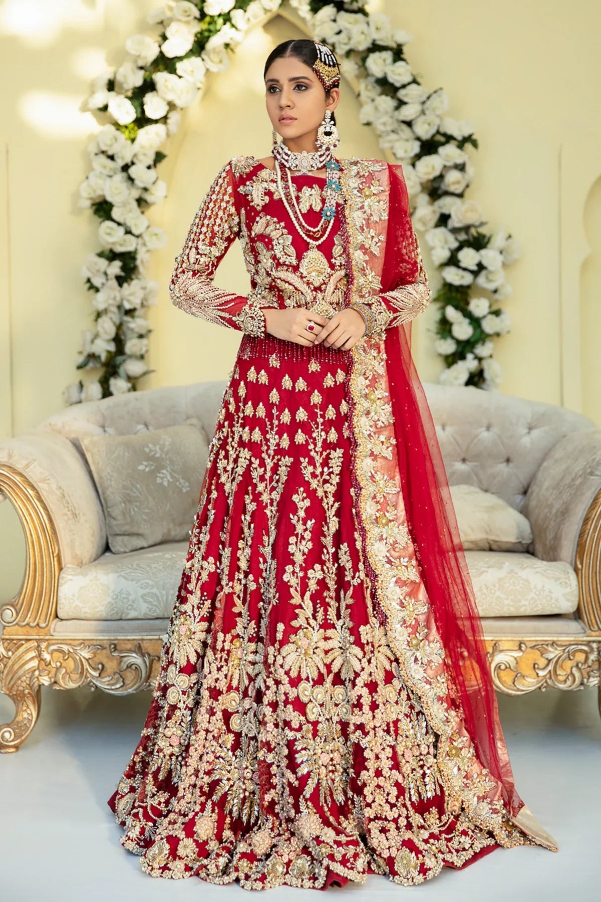 Rose Embroidered Pakistani Dress