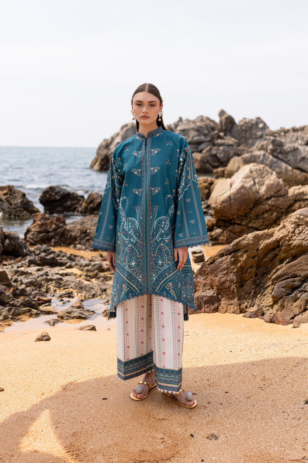 ORIEL (AX-03) Cotton Pakistani Summer Dresses - aabyaan - 1