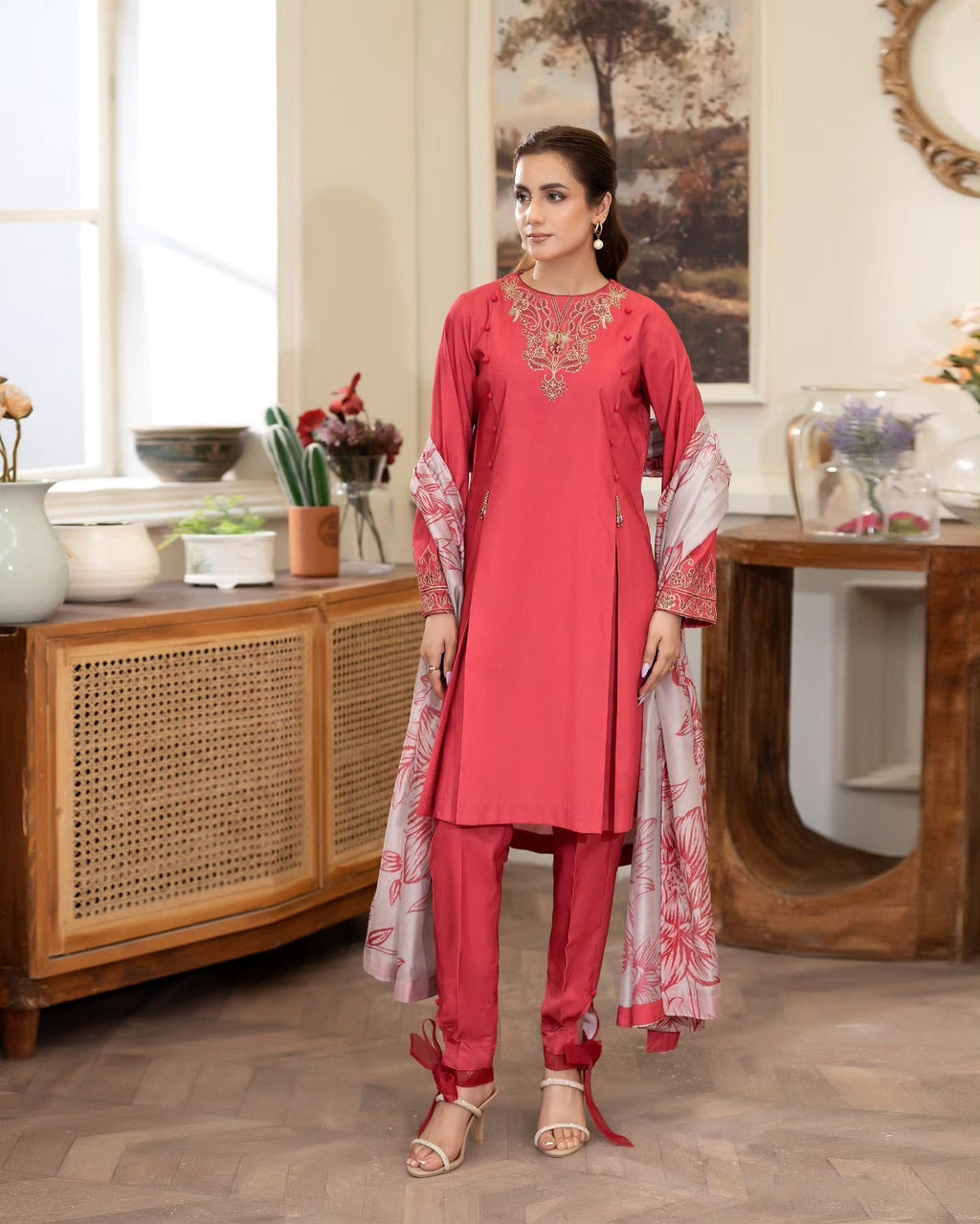 SCARLET - NP 10 Embroidered Pakistani Dress