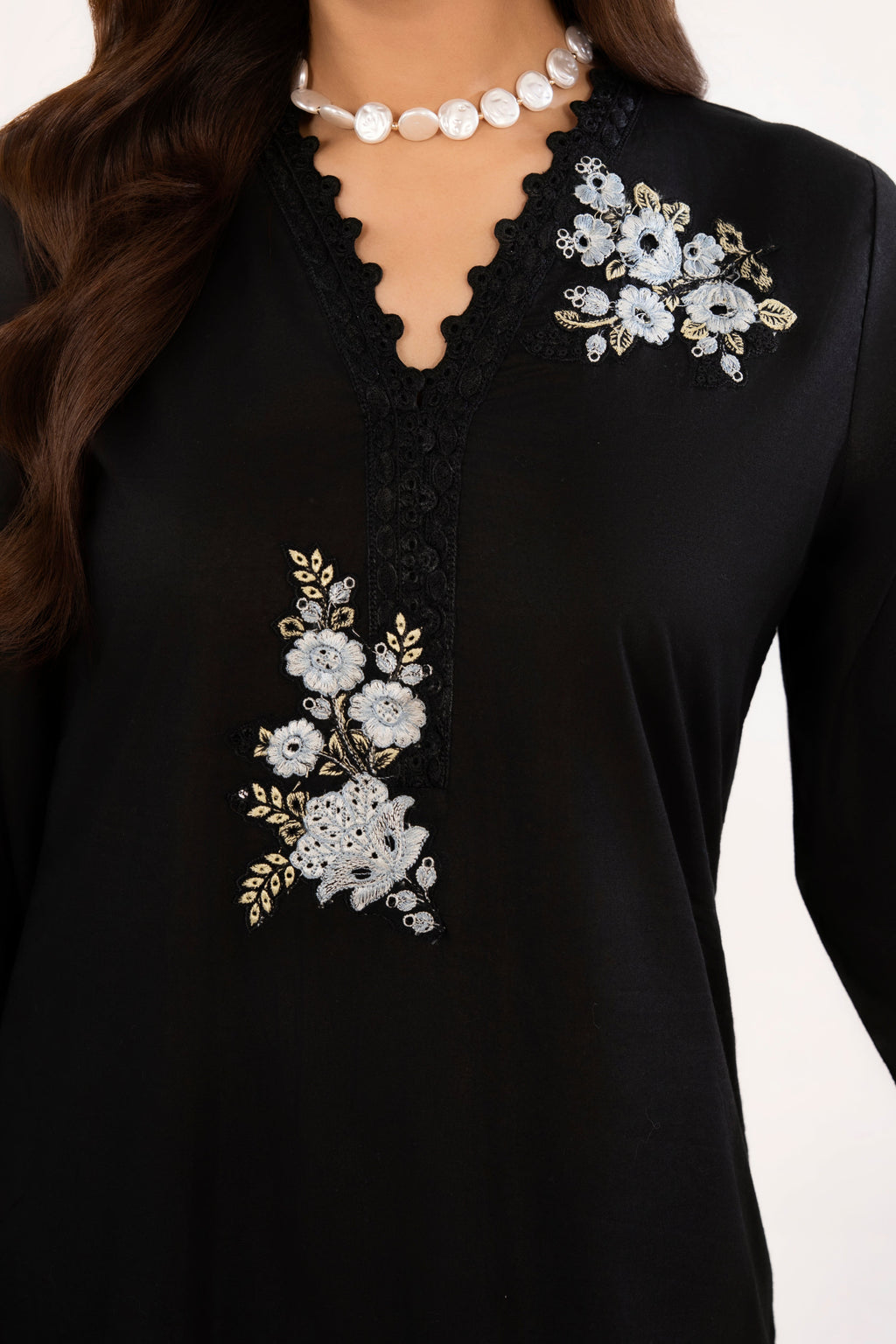 Shams Black Premium Fabric Pakistani Summer Dresses - Sahiba-clothing - 2