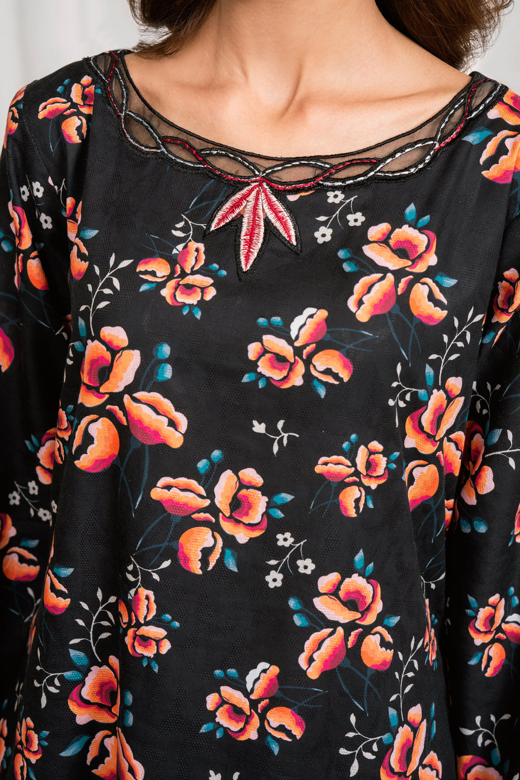 Velour - Black Premium Fabric Pakistani Summer Dresses - Sahiba-clothing - 3