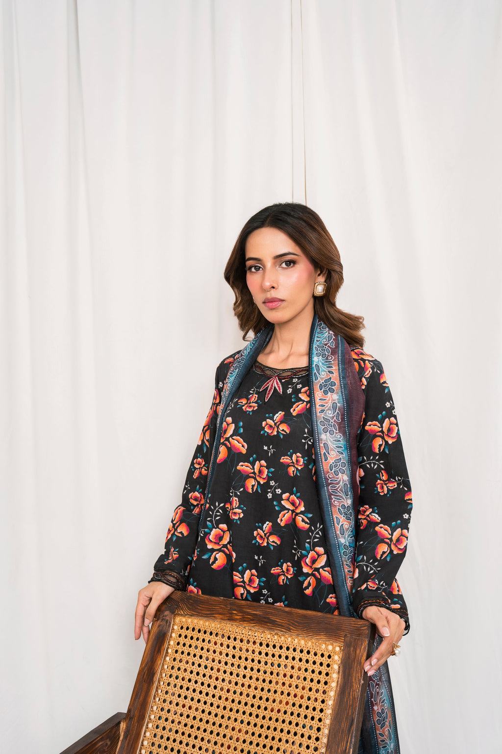 Velour - Black Premium Fabric Pakistani Summer Dresses - Sahiba-clothing - 6