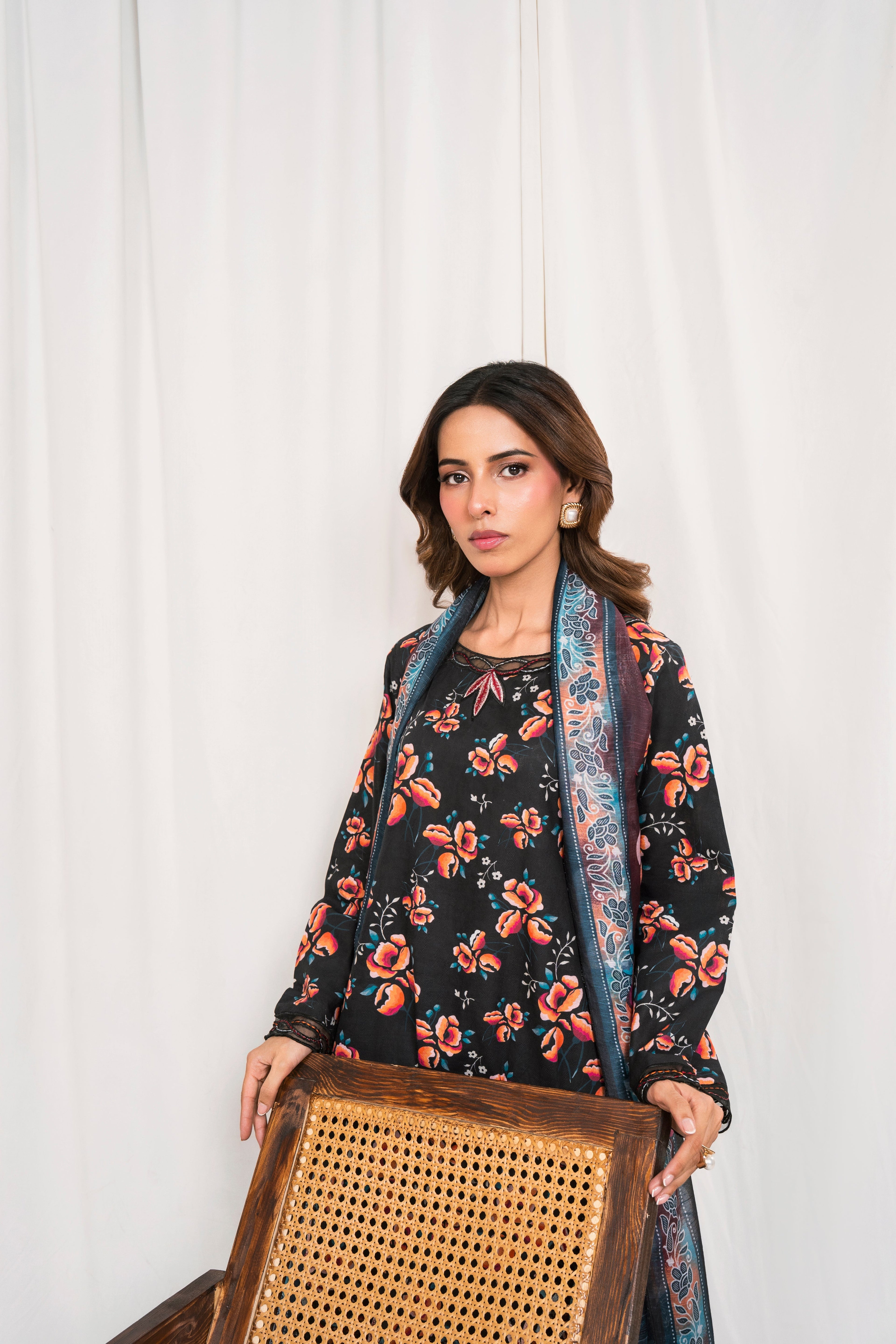 Velour - Black Premium Fabric Pakistani Summer Dresses - Sahiba-clothing - 6