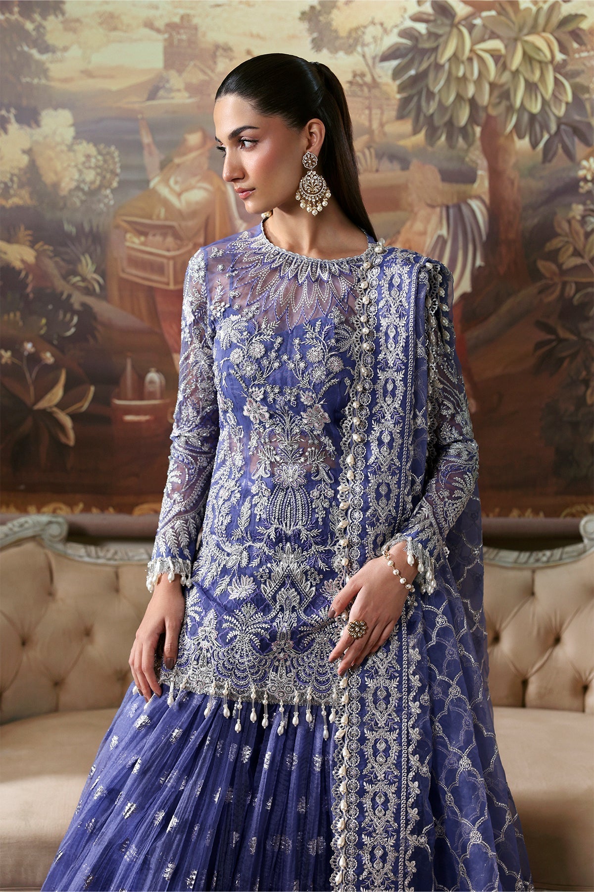 Bloomveil Raw Silk Pakistani Formal Dresses - Afrozeh - 3