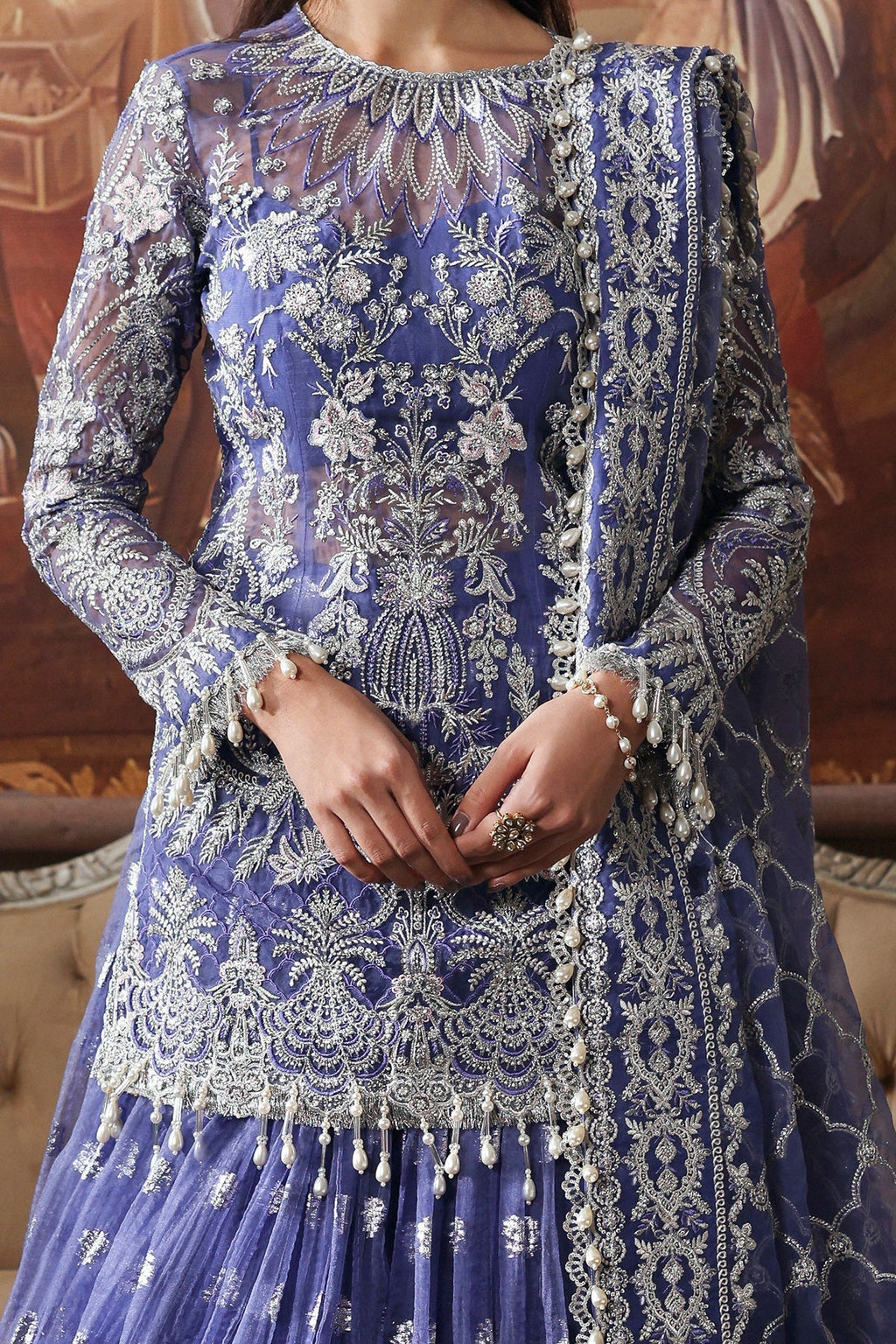 Bloomveil Raw Silk Pakistani Formal Dresses - Afrozeh - 4