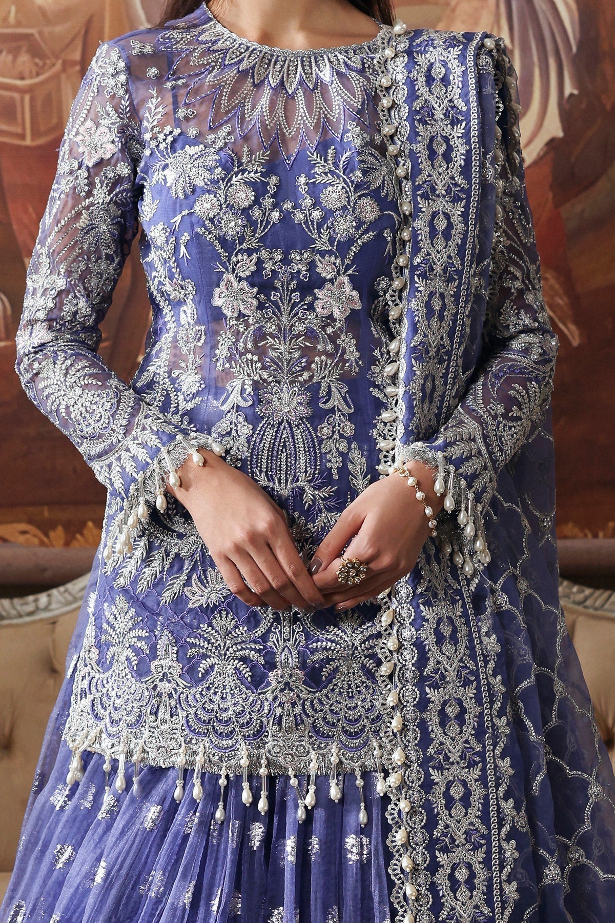 Bloomveil Raw Silk Pakistani Formal Dresses - Afrozeh - 4