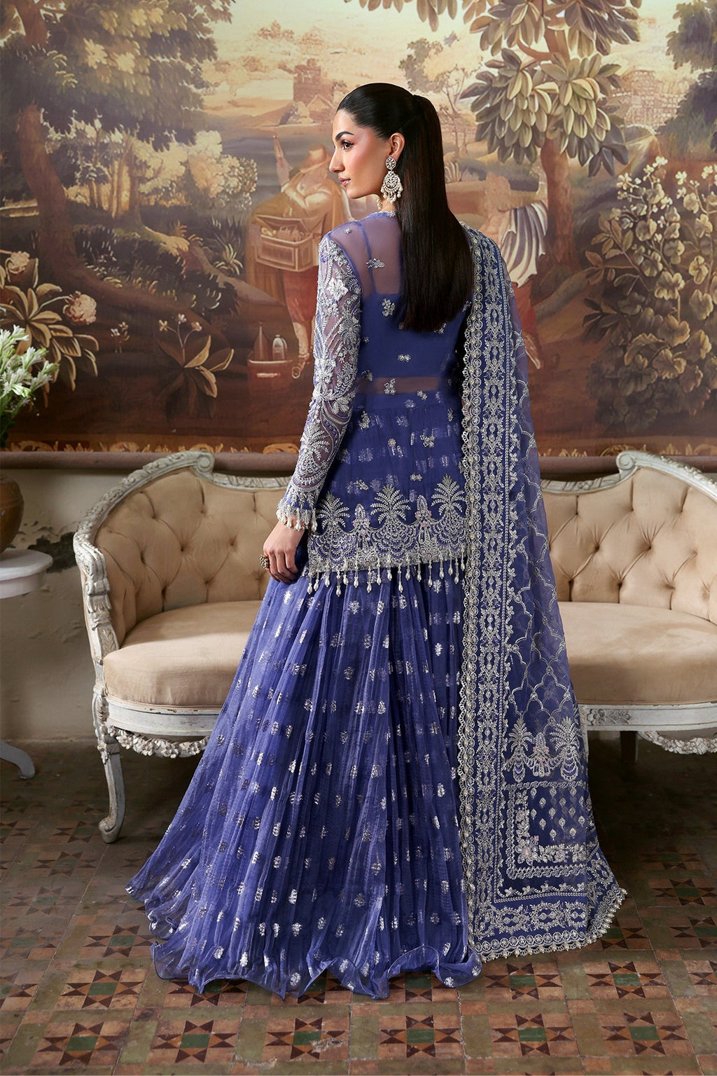 Bloomveil Raw Silk Pakistani Formal Dresses - Afrozeh - 2