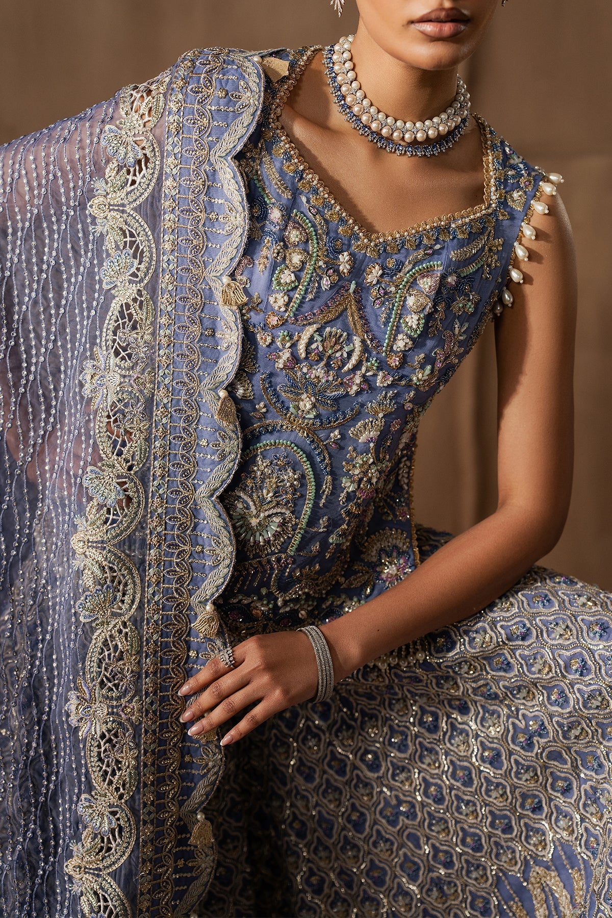Arabella Raw Silk Pakistani Formal Dresses - Afrozeh - 4