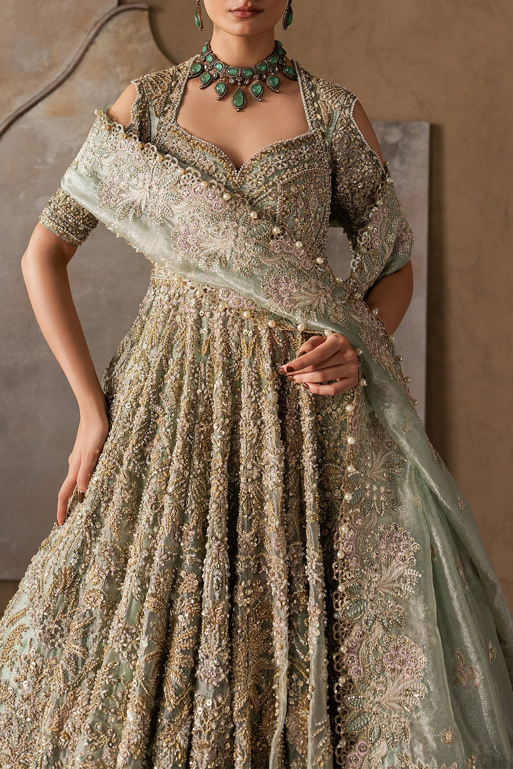 Juliette Raw Silk Pakistani Formal Dresses - Afrozeh - 4