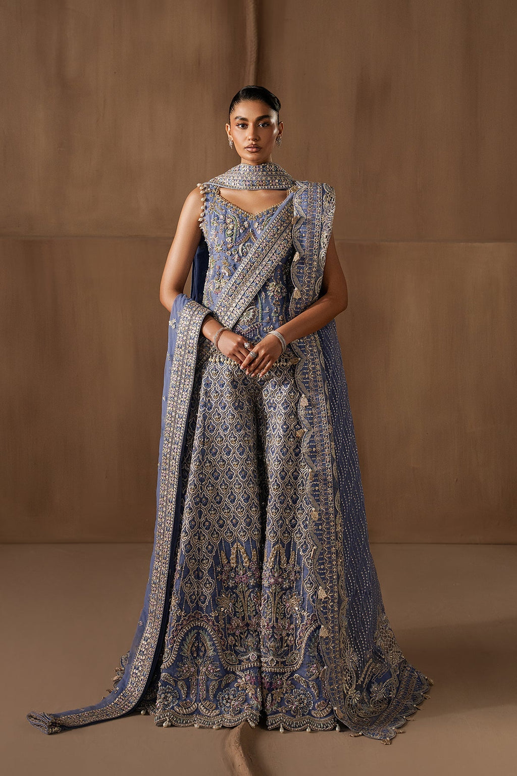 Arabella Raw Silk Pakistani Formal Dresses - Afrozeh - 1