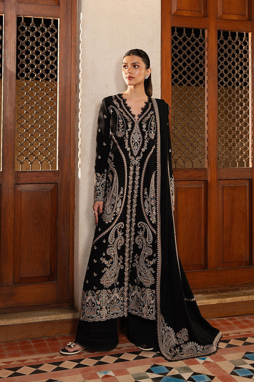 Selene Karandi Pakistani Winter Dresses - Afrozeh - 1