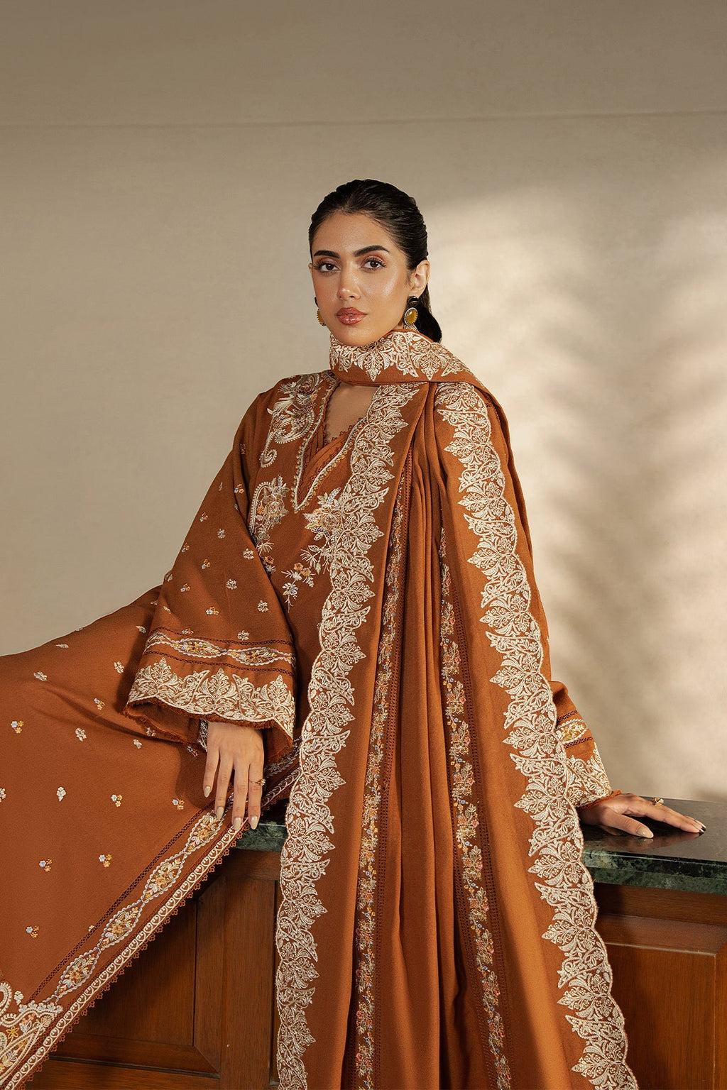 Bresca Karandi Pakistani Winter Dresses - Afrozeh - 3