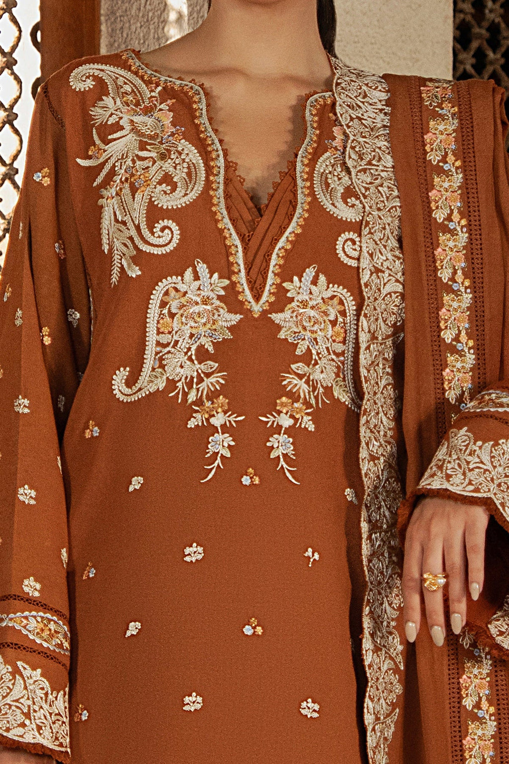 Bresca Karandi Pakistani Winter Dresses - Afrozeh - 4
