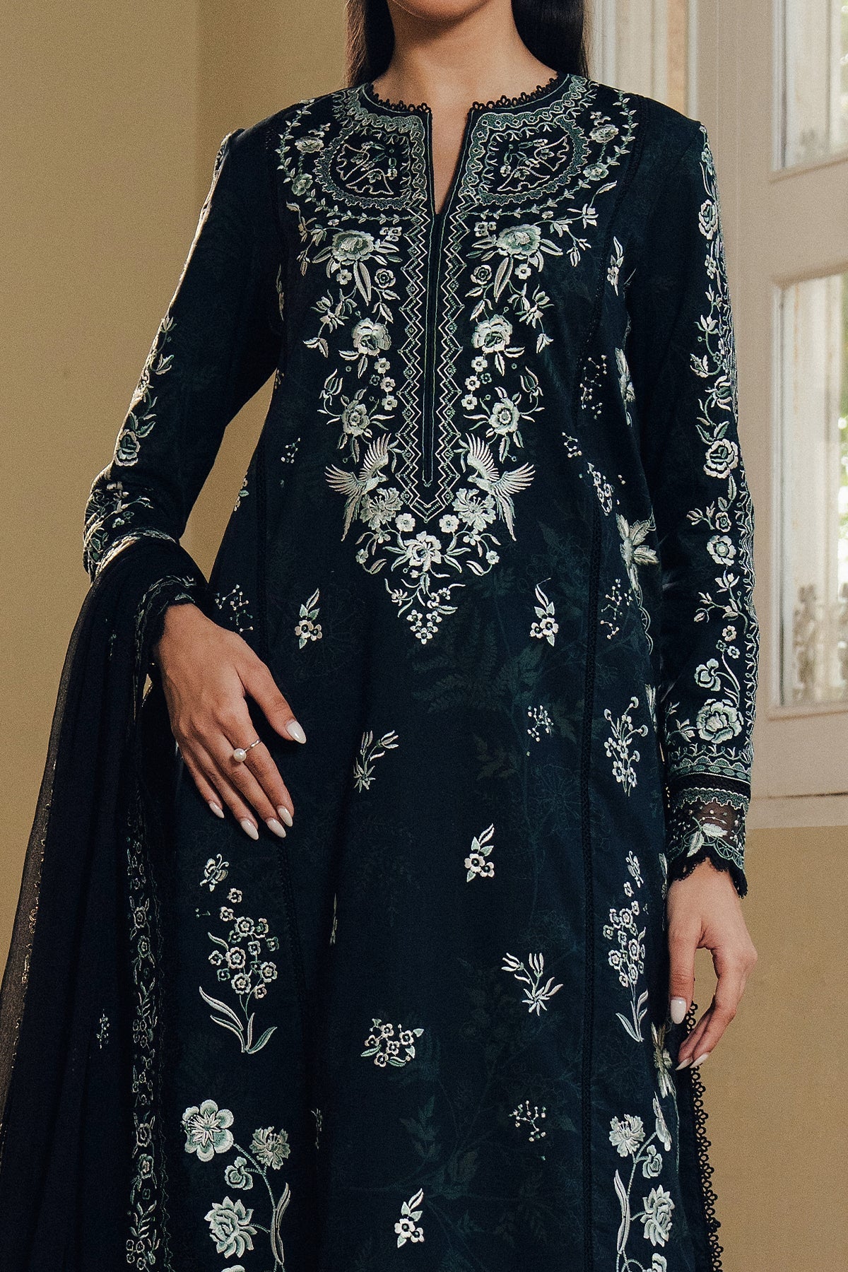 Cloudveil Organza Pakistani Summer Dresses - Afrozeh - 3