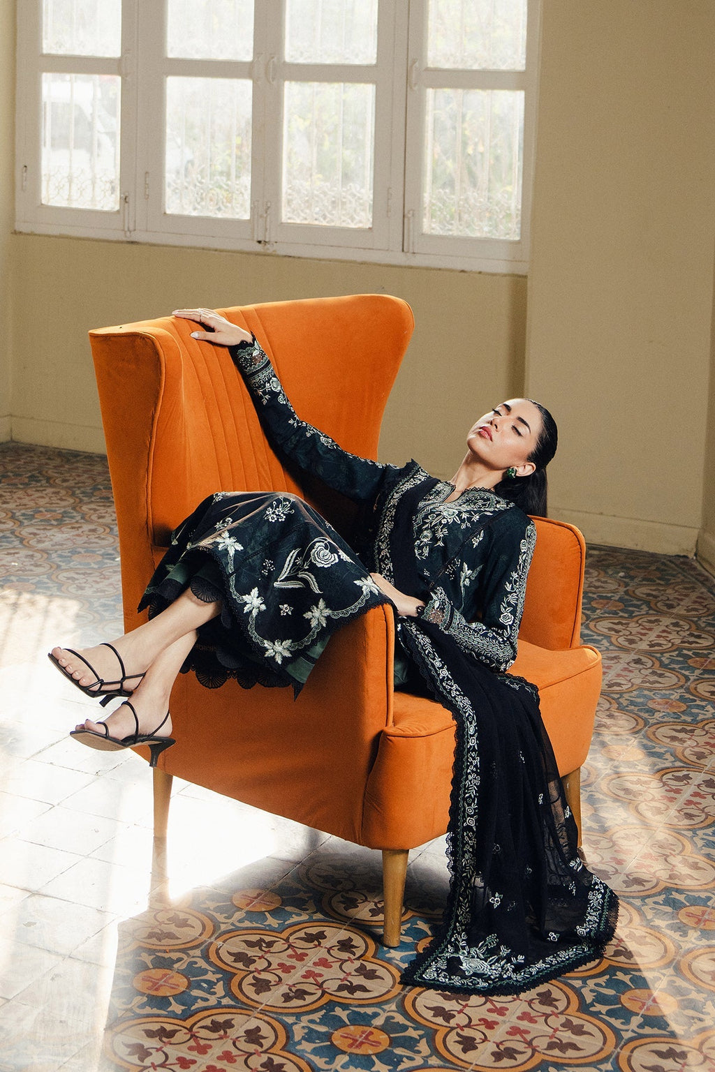 Cloudveil Organza Pakistani Summer Dresses - Afrozeh - 4