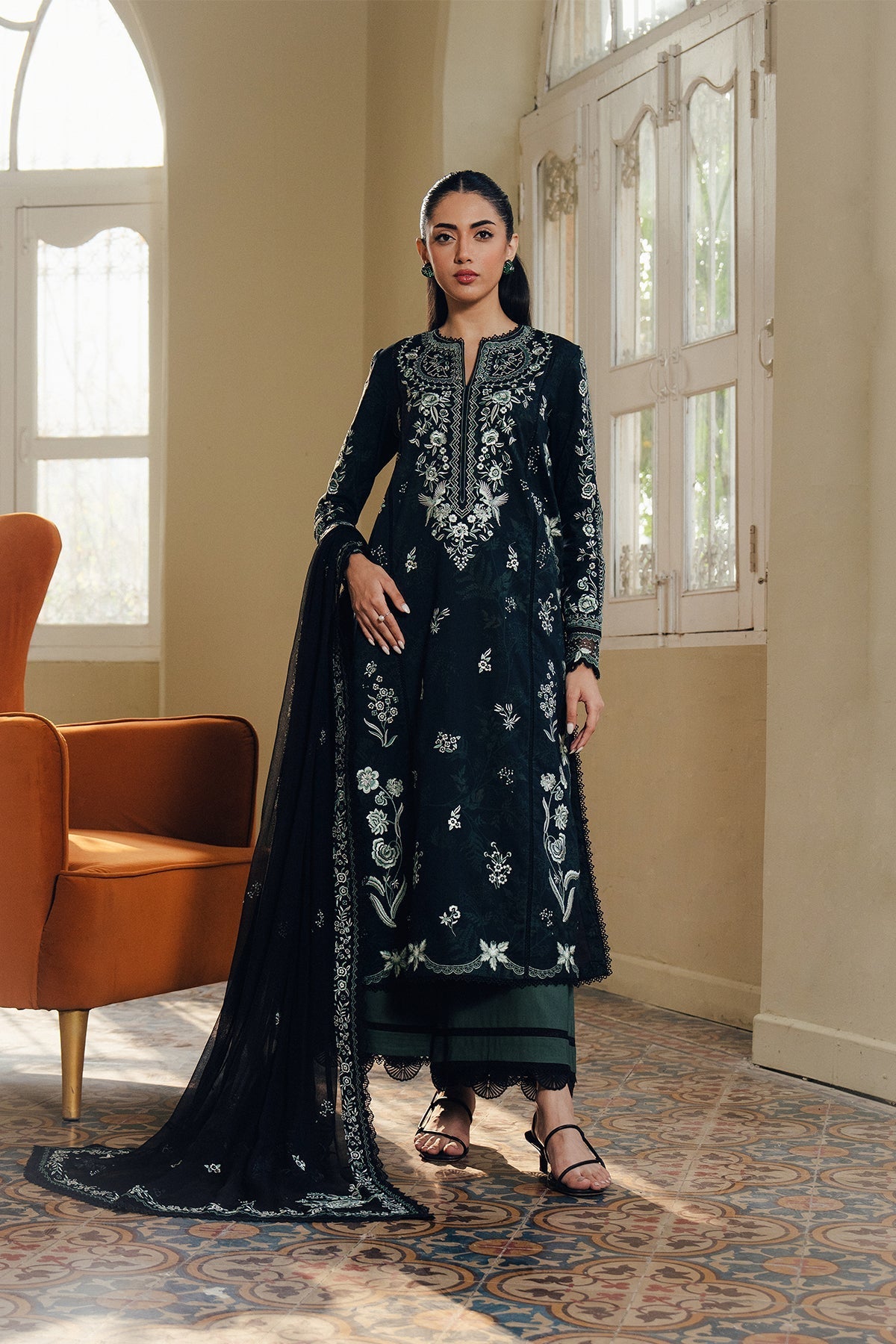 Cloudveil Organza Pakistani Summer Dresses - Afrozeh - 1