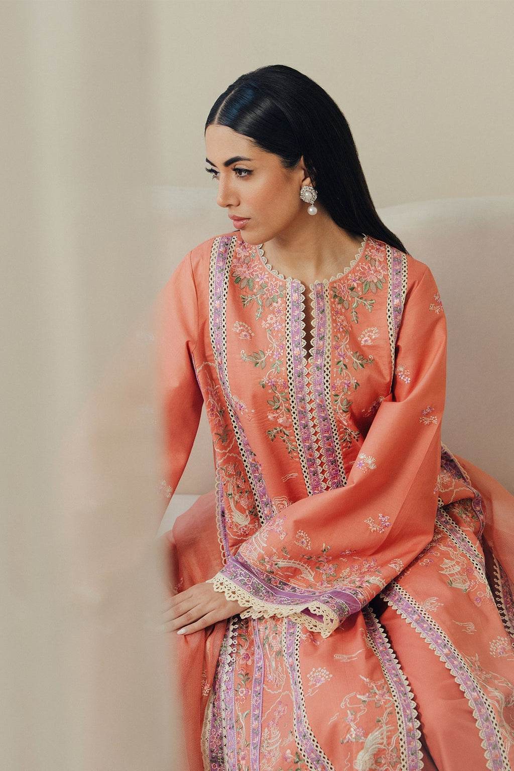 Skyhush Raw Silk Pakistani Summer Dresses - Afrozeh - 3