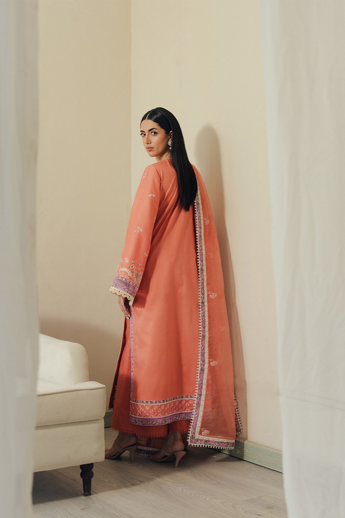 Skyhush Raw Silk Pakistani Summer Dresses - Afrozeh - 2