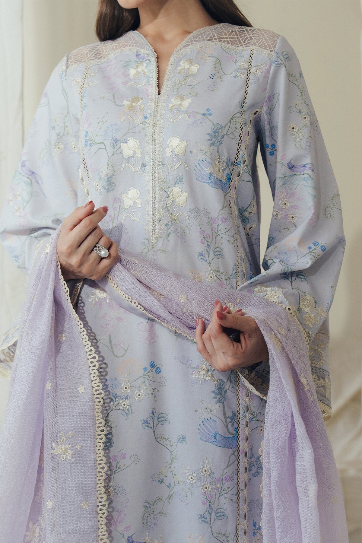 DoveMist Organza Pakistani Summer Dresses - Afrozeh - 3