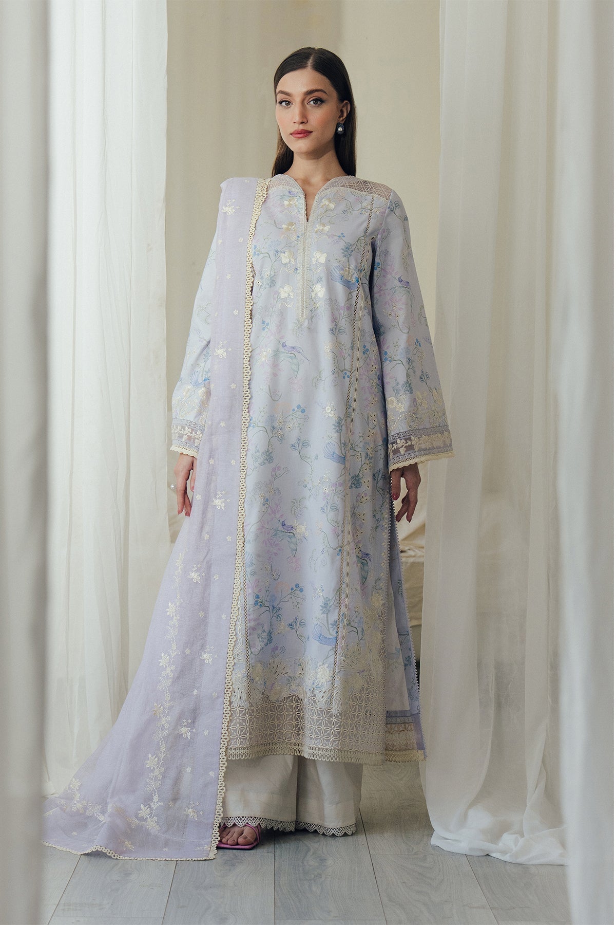 DoveMist Organza Pakistani Summer Dresses - Afrozeh - 1