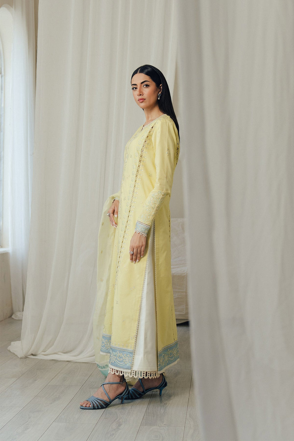 Dayglow Raw Silk Pakistani Summer Dresses - Afrozeh - 4