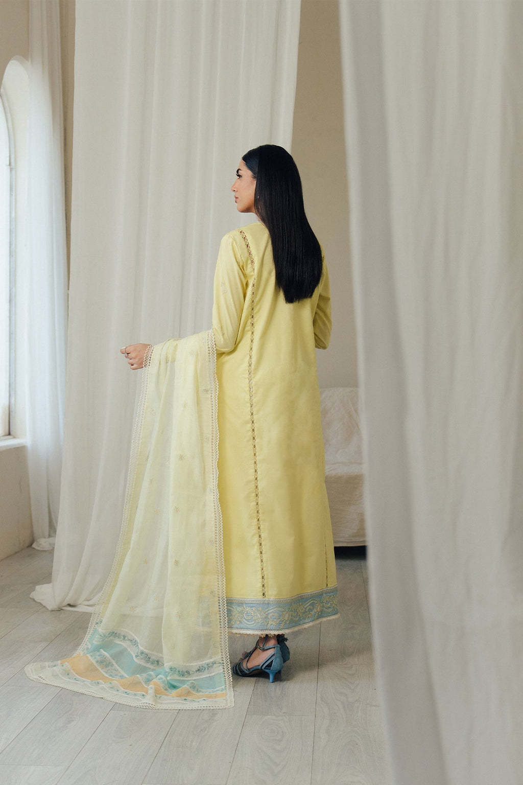Dayglow Raw Silk Pakistani Summer Dresses - Afrozeh - 2