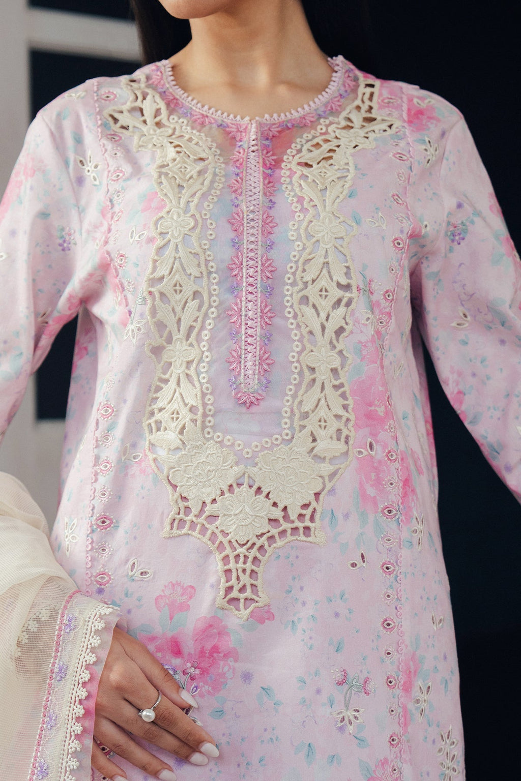 Skydust Organza Pakistani Summer Dresses - Afrozeh - 4