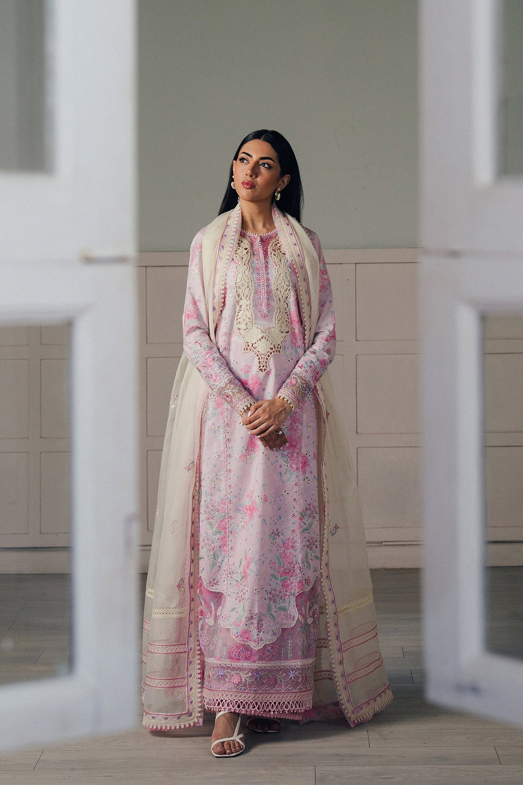 Skydust Organza Pakistani Summer Dresses - Afrozeh - 1