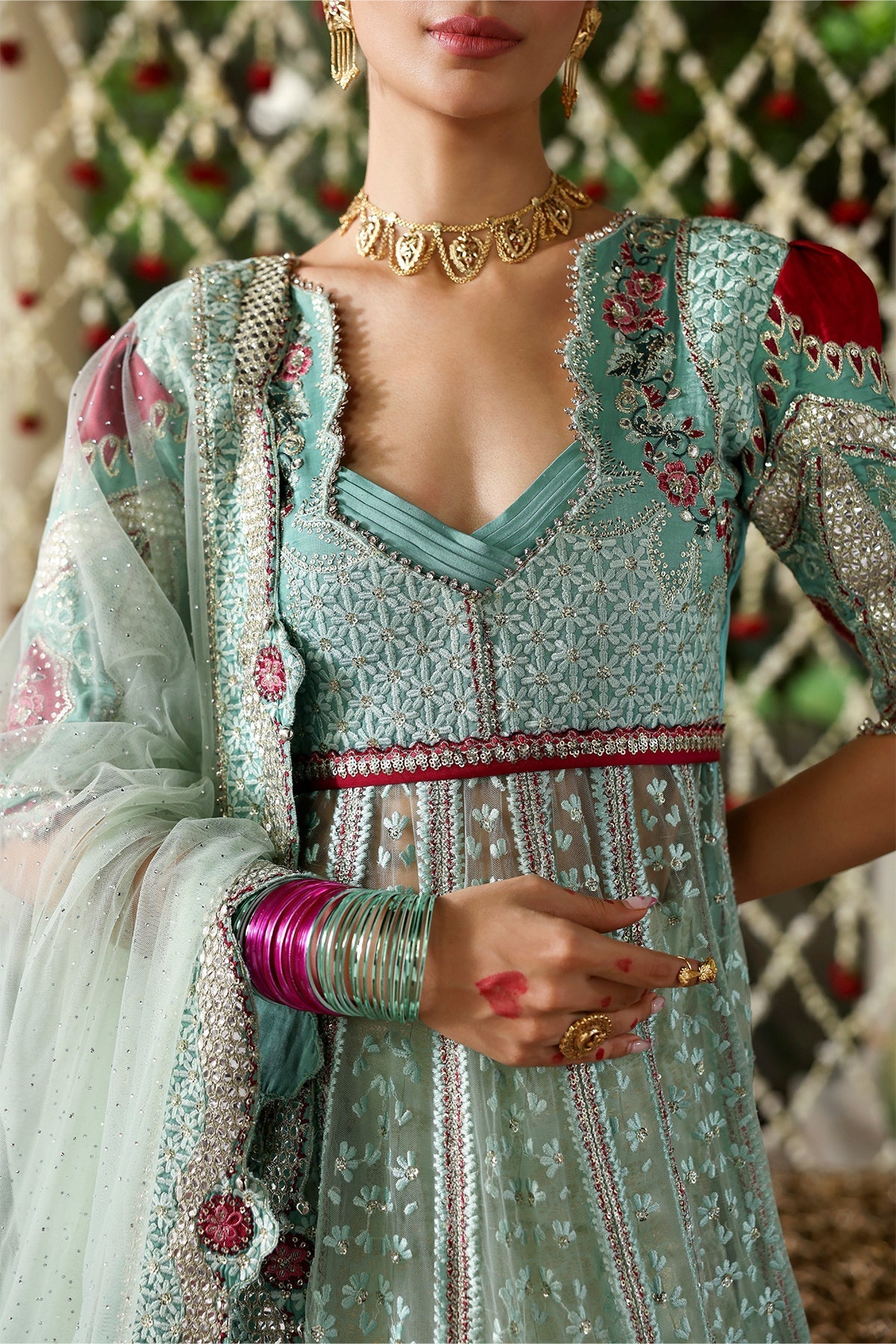 Zanzar Raw Silk Pakistani Formal Dresses - Afrozeh - 5