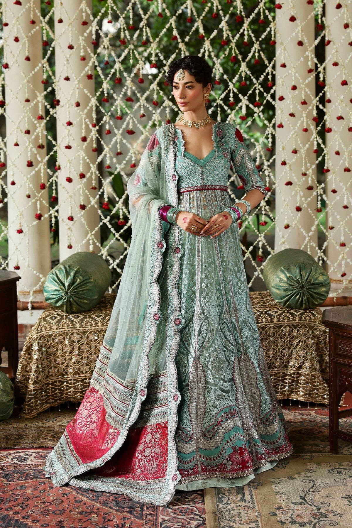 Zanzar Raw Silk Pakistani Formal Dresses - Afrozeh - 1
