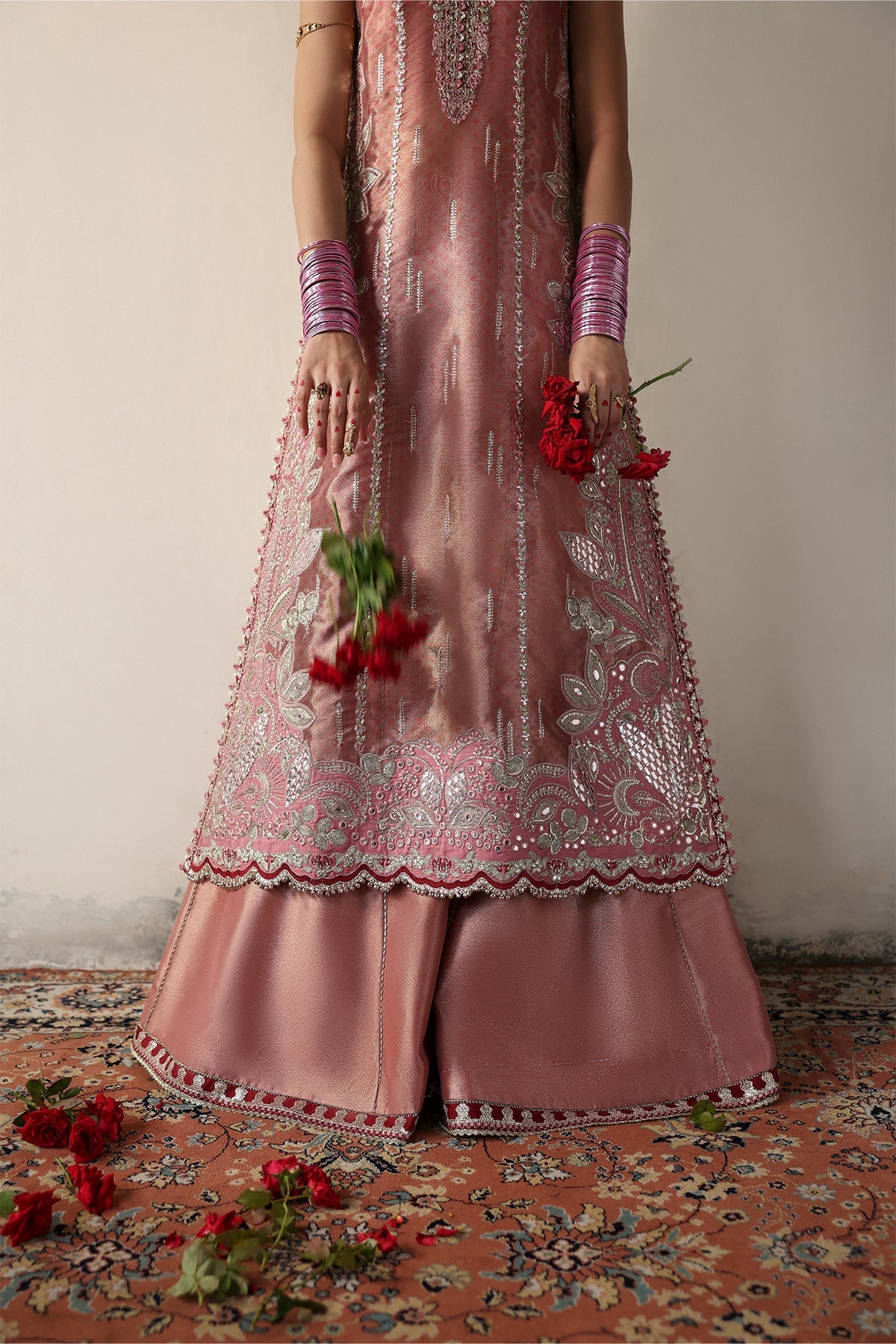 Roshaan Raw Silk Pakistani Formal Dresses - Afrozeh - 5