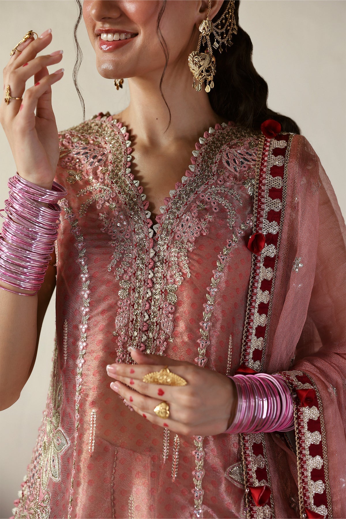 Roshaan Raw Silk Pakistani Formal Dresses - Afrozeh - 3
