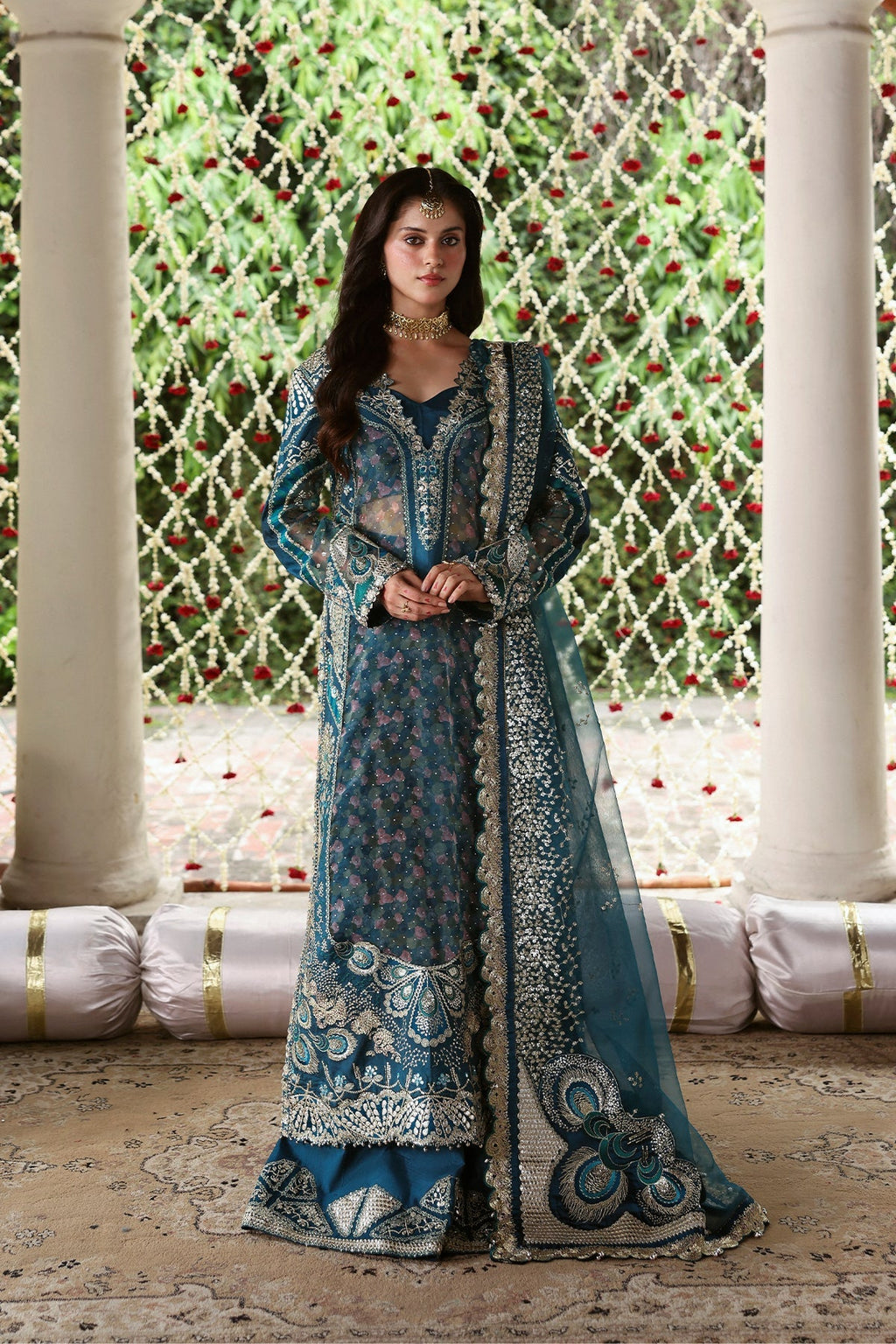 Sitara Raw Silk Pakistani Formal Dresses - Afrozeh - 1